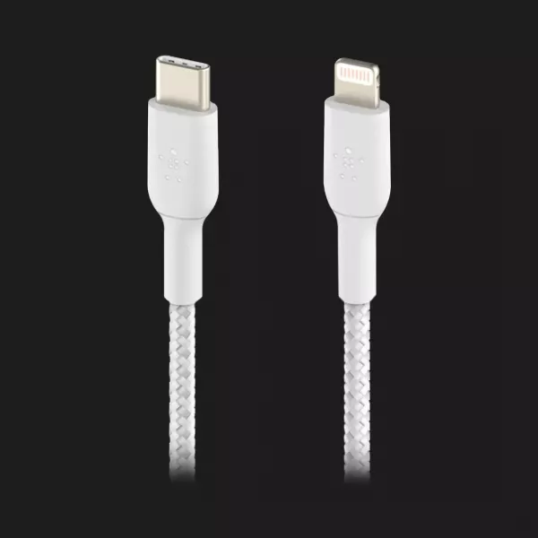 Кабель Belkin Braided USB-С to Lightning 2m (White)