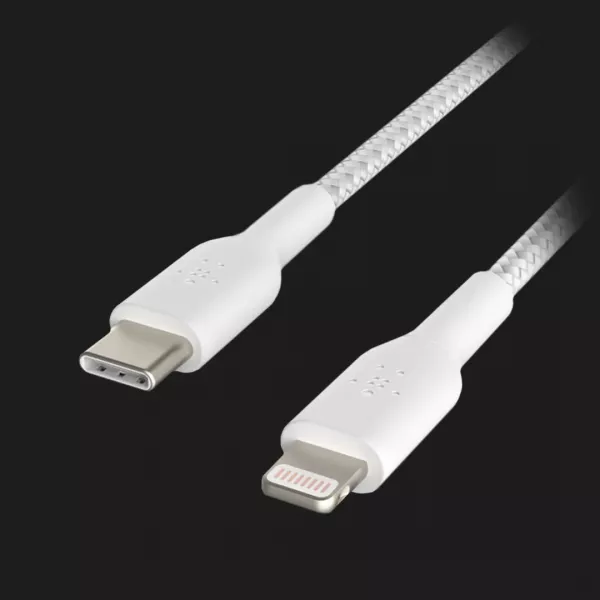 Кабель Belkin Braided USB-С to Lightning 2m (White)