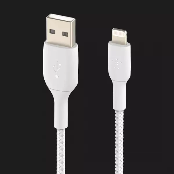 Кабель Belkin Braided Lightning Cable 2m (White)