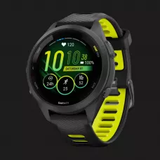 Garmin Forerunner 265S Black Bezel and Case with Black/Amp Yellow Silicone Band