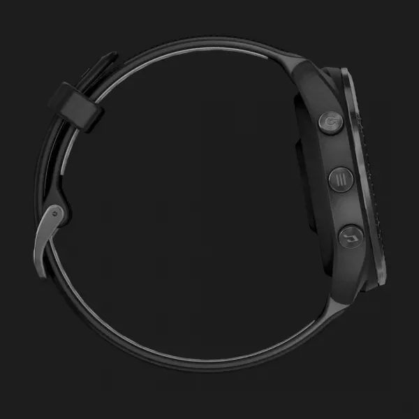 Garmin Forerunner 965 Carbon Gray DLC Titanium Bezel, Black Case, Black/Powder Gray Silicone Band