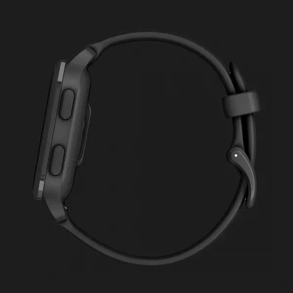 Garmin Venu Sq 2 Music Edition Slate Aluminum Bezel with Black Case and Silicone Band