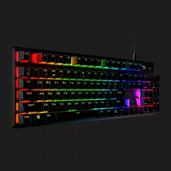 Клавіатура ігрова HyperX Alloy Origins Aqua USB RGB PBT (Black) (UA)