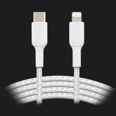 Кабель Belkin Braided USB-С to Lightning 1m (White)