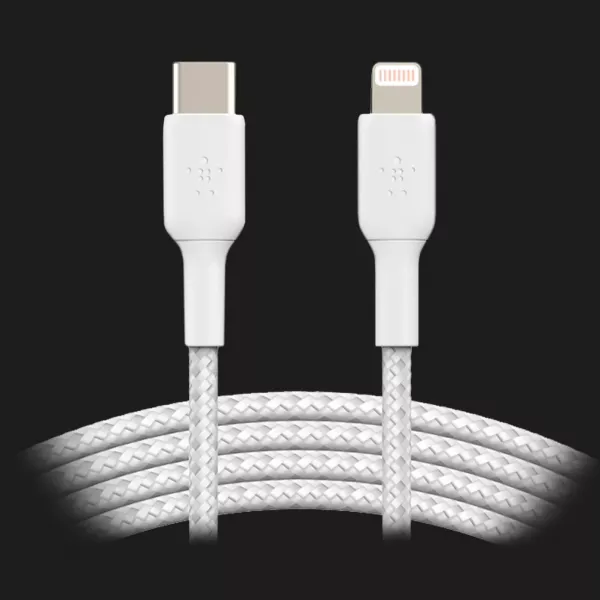 Кабель Belkin Braided USB-С to Lightning 1m (White)