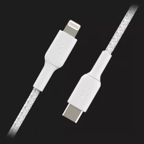Кабель Belkin Braided USB-С to Lightning 1m (White)