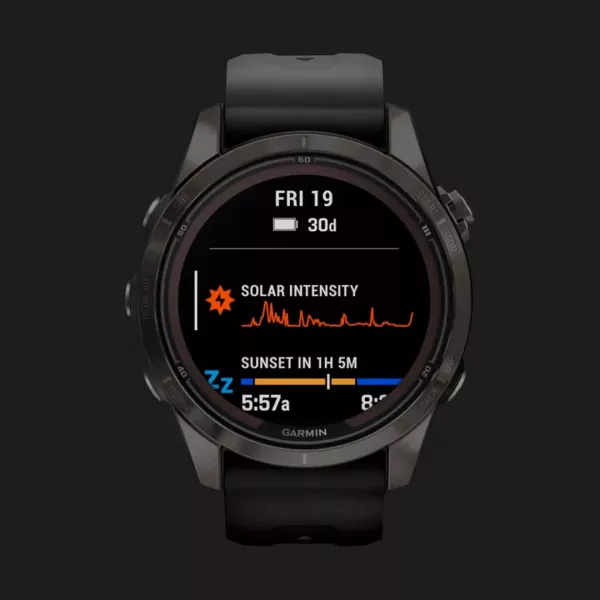 Garmin Fenix 7S Pro Sapphire Solar Carbon Gray DLC Titanium with Black Band