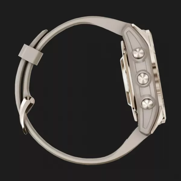 Garmin Fenix 7S Pro Sapphire Solar Soft Gold with Light Sand Band