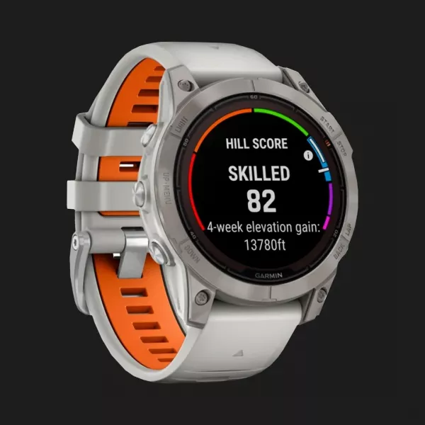 Garmin Fenix 7 Pro Sapphire Solar Titanium with Fog Gray/Ember Orange Band