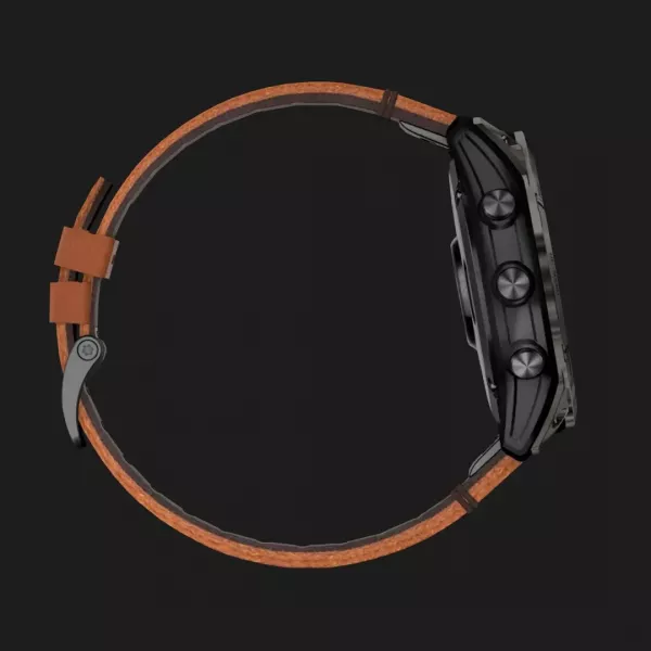 Garmin Epix Pro (Gen 2) Sapphire 51mm Carbon Gray DLC Titanium with Brown Leather Band