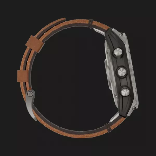 Garmin Fenix 7 Pro Sapphire Solar Titanium with Chestnut Leather Band