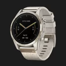 Garmin Epix Pro (Gen 2) Sapphire 42mm Soft Gold with Cream Heathered Nylon Band