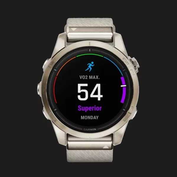 Garmin Epix Pro (Gen 2) Sapphire 42mm Soft Gold with Cream Heathered Nylon Band