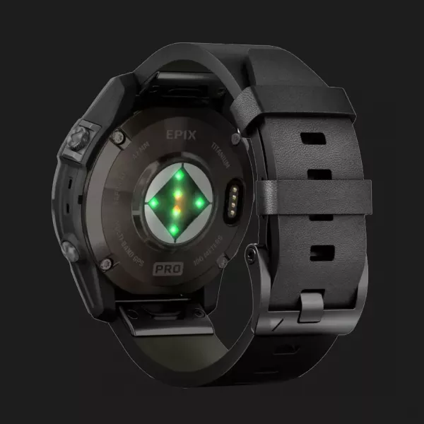 Garmin Epix Pro (Gen 2) Sapphire 47mm Carbon Gray DLC Titanium with Black Leather Band