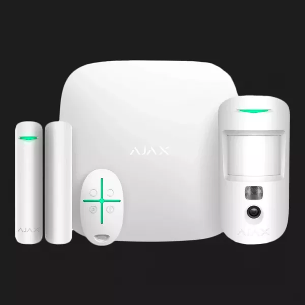 Комплект охоронної сигналізації Ajax StarterKit Cam Plus (White)