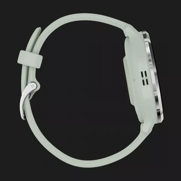 Garmin Venu 3S Silver Stainless Steel Bezel with Sage Gray Case and Silicone Band