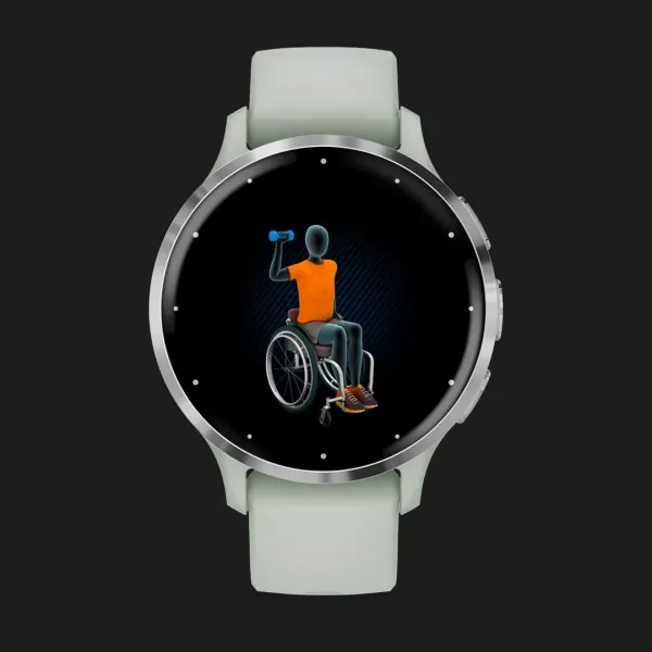Garmin Venu 3S Silver Stainless Steel Bezel with Sage Gray Case and Silicone Band