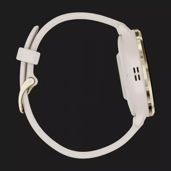 Garmin Venu 3S Soft Gold Stainless Steel Bezel with Ivory Case and Silicone Band