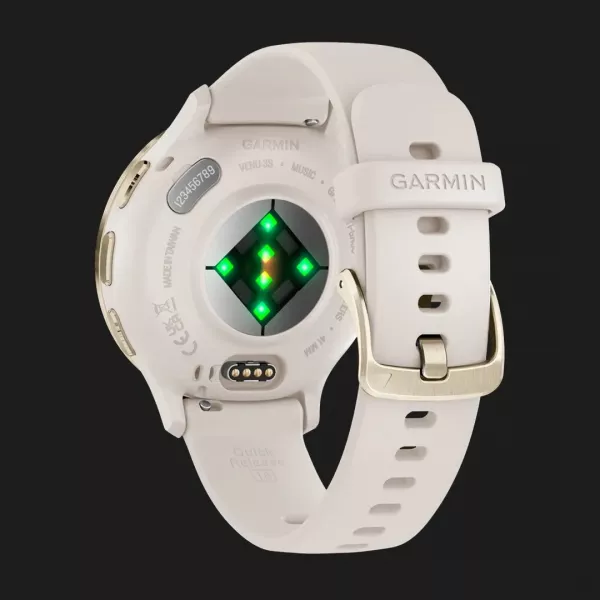 Garmin Venu 3S Soft Gold Stainless Steel Bezel with Ivory Case and Silicone Band