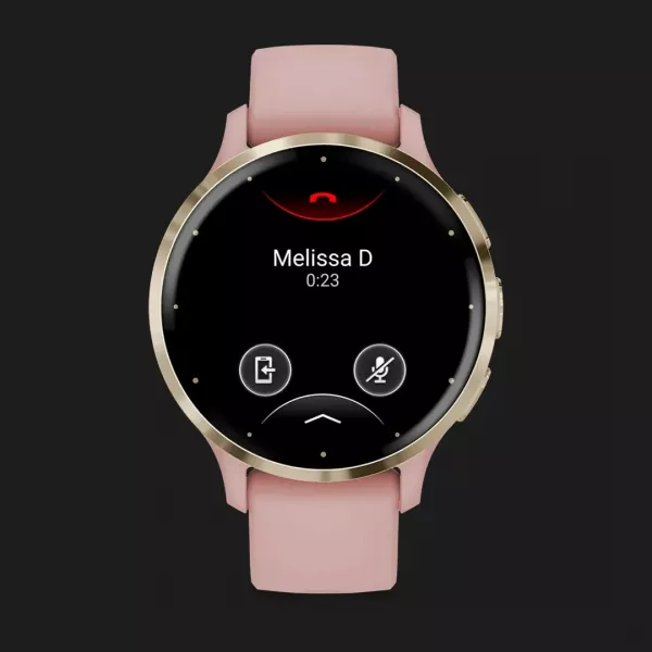 Garmin Venu 3S Soft Gold Stainless Steel Bezel with Dust Rose Case and Silicone Band