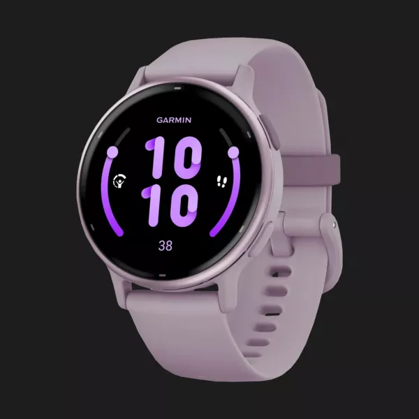 Garmin Vivoactive 5 Metallic Orchid Aluminum Bezel with Orchid Case and Silicone Band