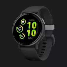 Garmin Vivoactive 5 Slate Aluminum Bezel with Black Case and Silicone Band