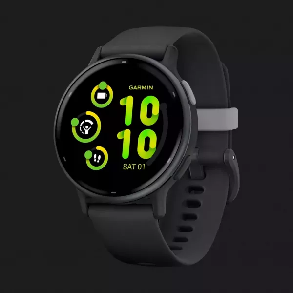Garmin Vivoactive 5 Slate Aluminum Bezel with Black Case and Silicone Band