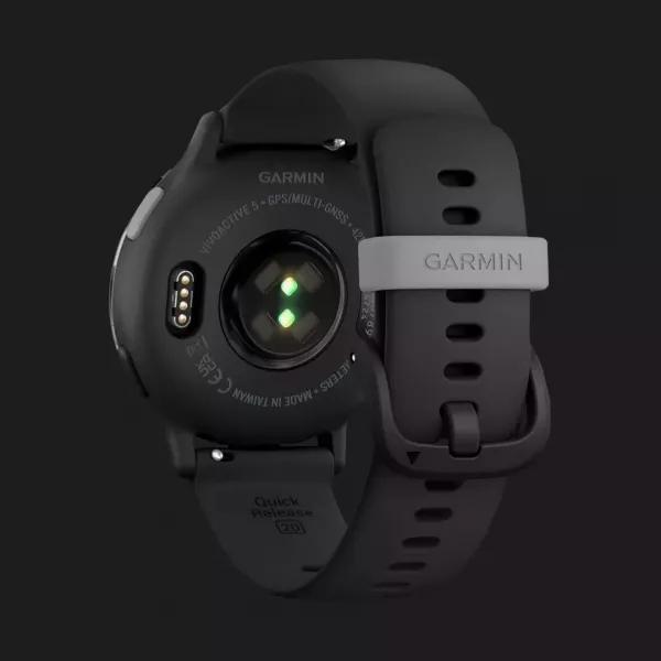 Garmin Vivoactive 5 Slate Aluminum Bezel with Black Case and Silicone Band
