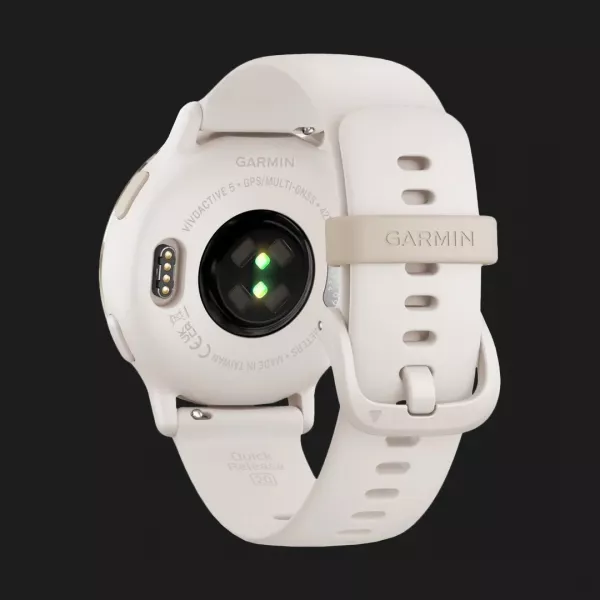 Garmin Vivoactive 5 Cream Gold Aluminum Bezel with Ivory Case and Silicone Band