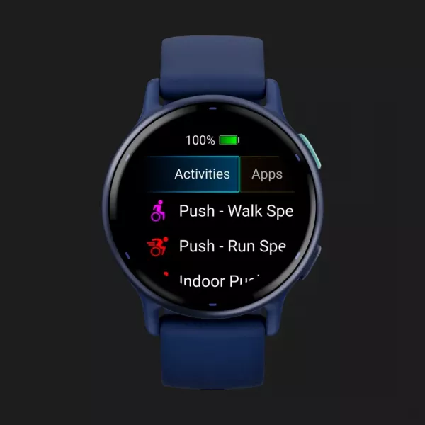 Garmin Vivoactive 5 Metallic Navy Aluminum Bezel with Navy Case and Silicone Band
