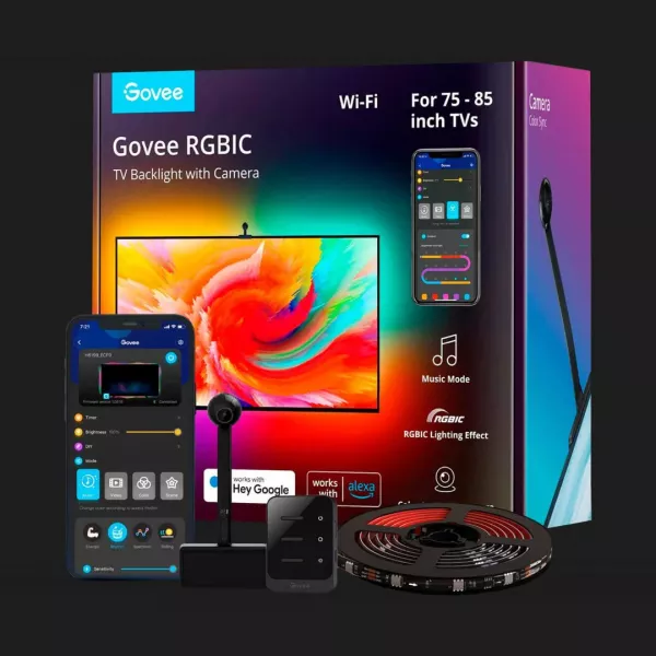 Набір адаптивного підсвічування Govee H6199 DreamView T1 TV Backlight 75-85' RGB (Black)