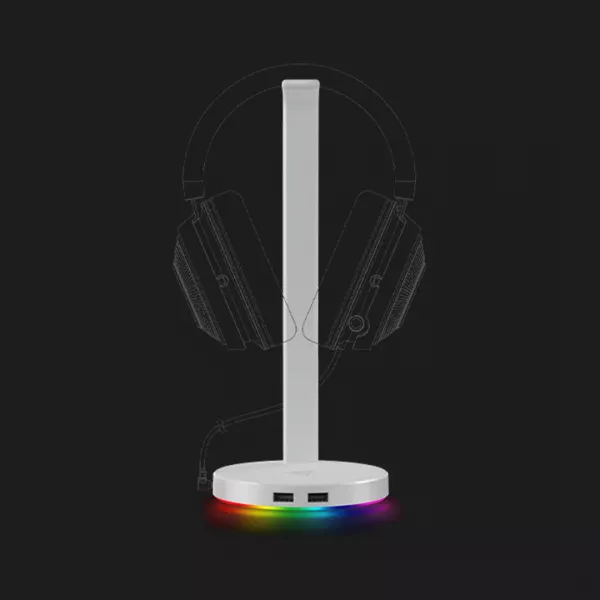 Підставка для навушників Razer Base Station V2 Chroma (Mercury) (RC21-01510300-R3M1) (UA)