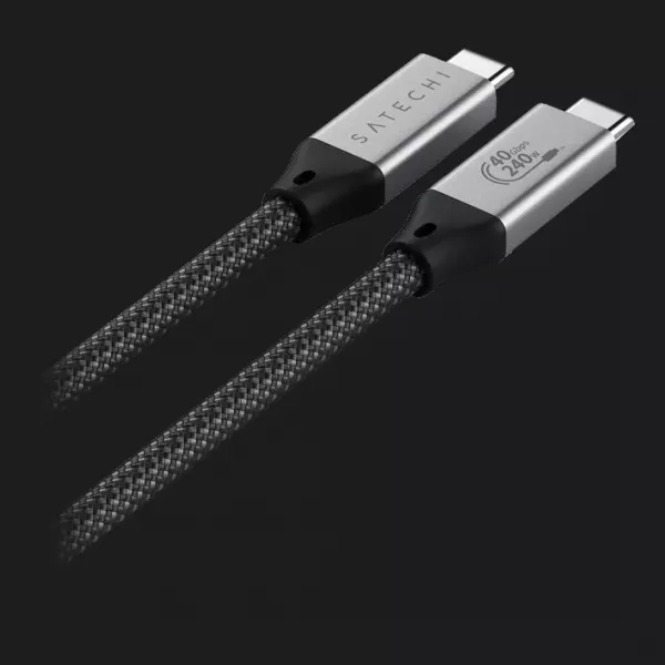 Кабель Satechi USB4 Pro 240W (Space Gray) (1.2 m) (ST-YU4120M)