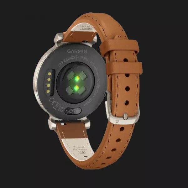 Garmin Lily 2 Classic Cream Gold with Tan Leather Band