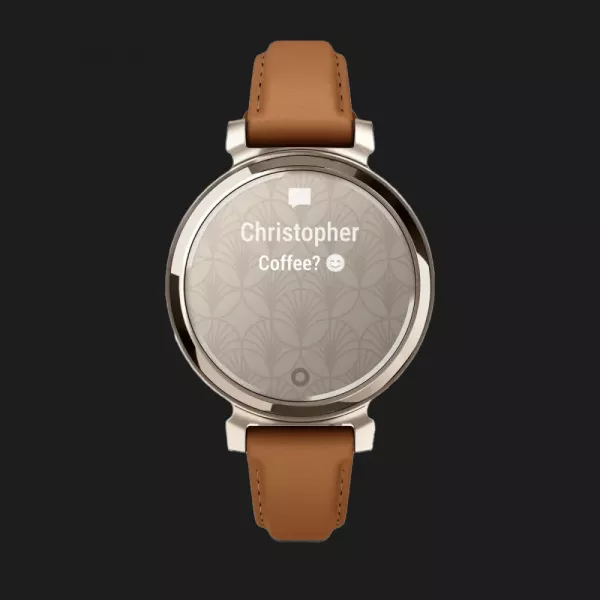 Garmin Lily 2 Classic Cream Gold with Tan Leather Band