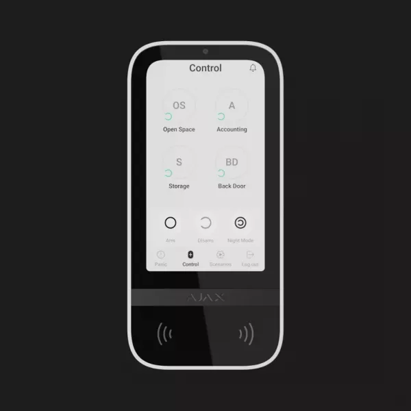 Клавіатура Ajax KeyPad TouchScreen з сенсорним дисплеєм (White)