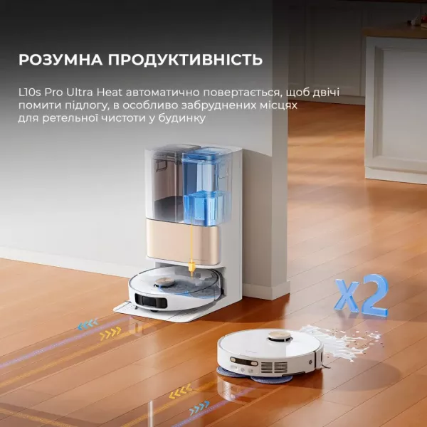 Робот-пилосос з вологим прибиранням Dreame Bot L10S PRO Ultra Heat (White)