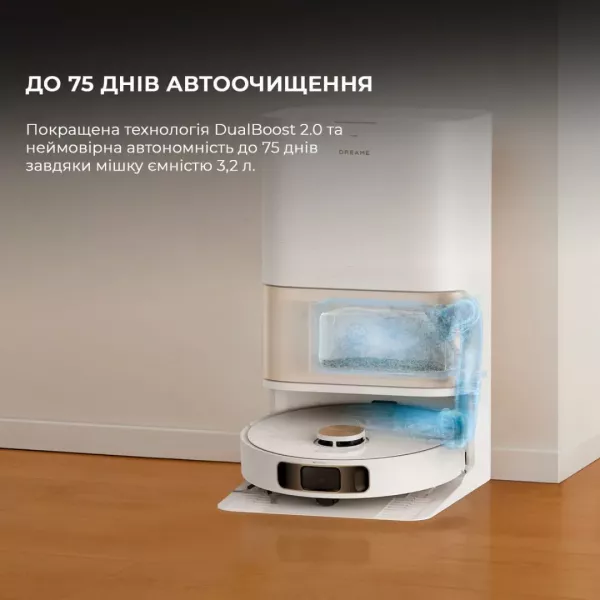 Робот-пилосос з вологим прибиранням Dreame Bot L10S PRO Ultra Heat (White)