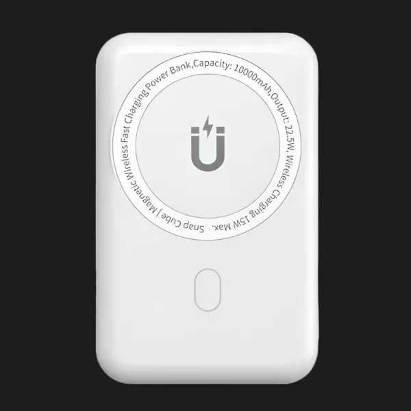 Портативний акумулятор Power Bank Wiwu Snap Cube 10000mAh MagSafe Wireless + Stand (White)
