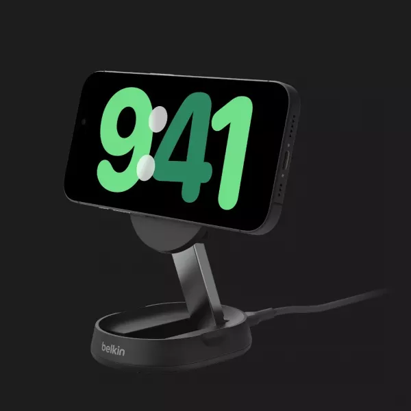 Безпровідна зарядка Belkin 15 Вт Magnetic Stand Qi2 (Black)