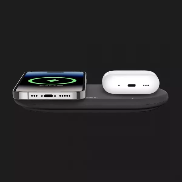 Безпровідна зарядка Belkin 2в1 15 Вт Pad Qi2 (Black)