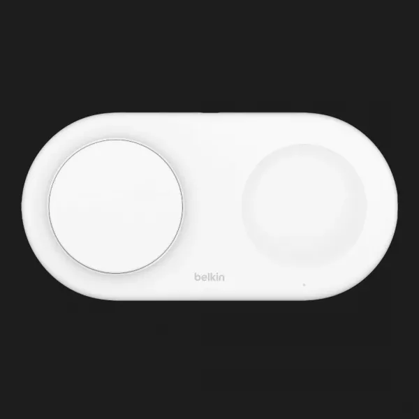 Безпровідна зарядка Belkin 2в1 15 Вт Pad Qi2 (White)