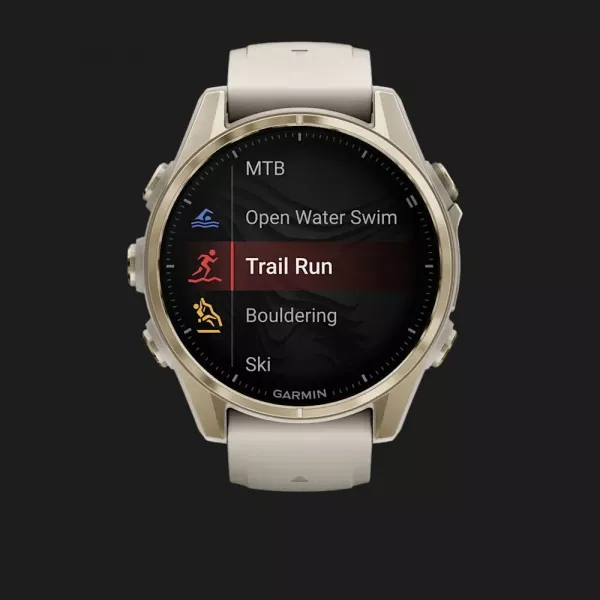 Garmin Fenix 8 43mm AMOLED Sapphire Soft Gold with Fog Gray/Dark Sandstone Silicone Band