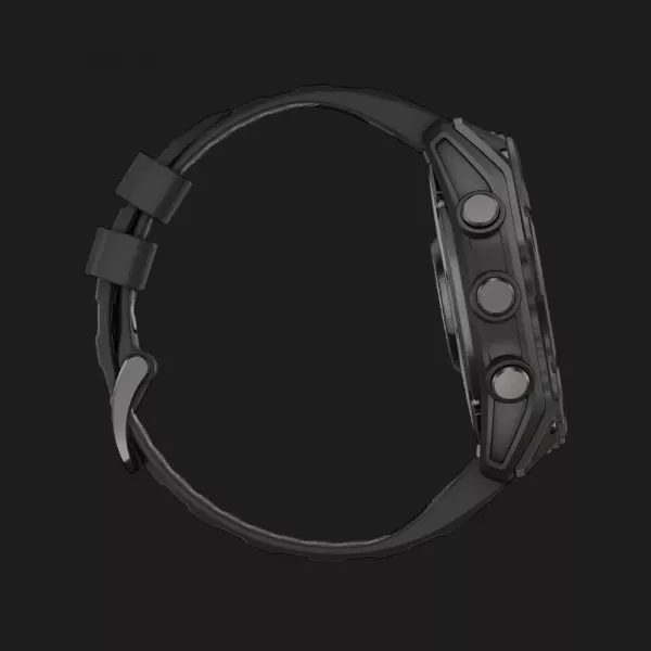 Garmin Fenix 8 51mm AMOLED Sapphire Carbon Gray DLC Titanium with Black/Pebble Gray Silicone Band (010-02905-20/21)