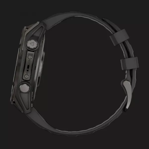 Garmin Fenix 8 47mm AMOLED Sapphire Carbon Gray DLC Titanium with Black/Pebble Gray Silicone Band