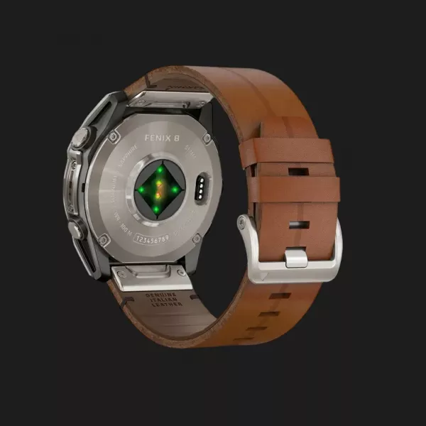 Garmin Fenix 8 51mm AMOLED Sapphire Titanium with Chestnut Leather Band (010-02905-40)