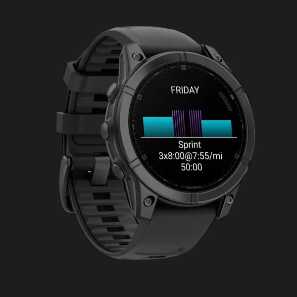 Garmin Fenix E 47mm AMOLED Slate Gray Steel with Black Silicone Band