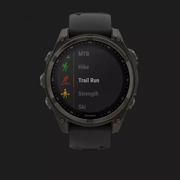 Garmin Fenix 8 51mm Solar Sapphire Carbon Gray DLC Titanium with Black/Pebble Gray Silicone Band