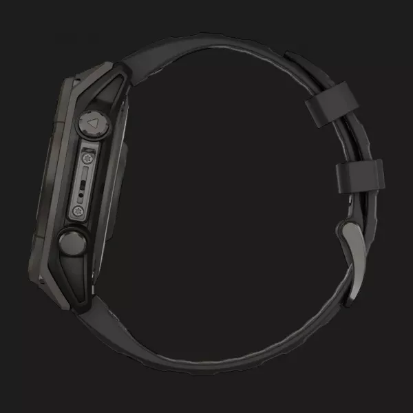 Garmin Fenix 8 51mm Solar Sapphire Carbon Gray DLC Titanium with Black/Pebble Gray Silicone Band