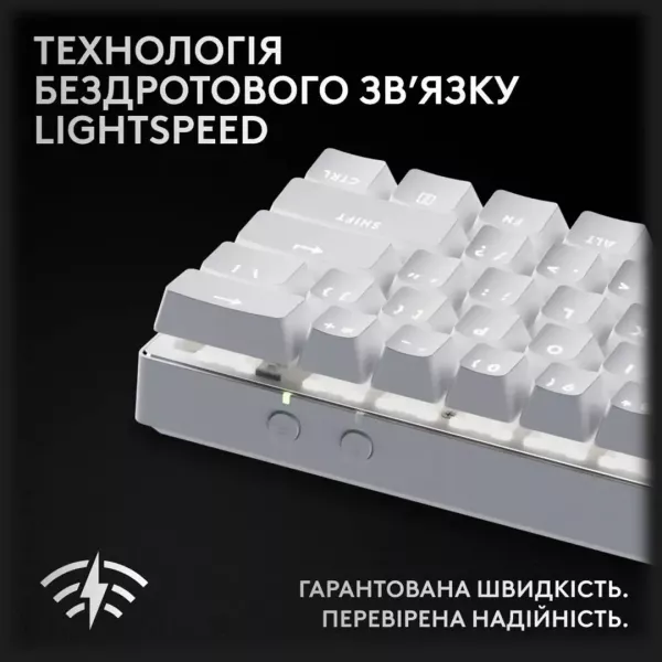 Клавіатура ігрова Logitech G PRO X 60 TKL GX Optical Tactile (White) (UA)